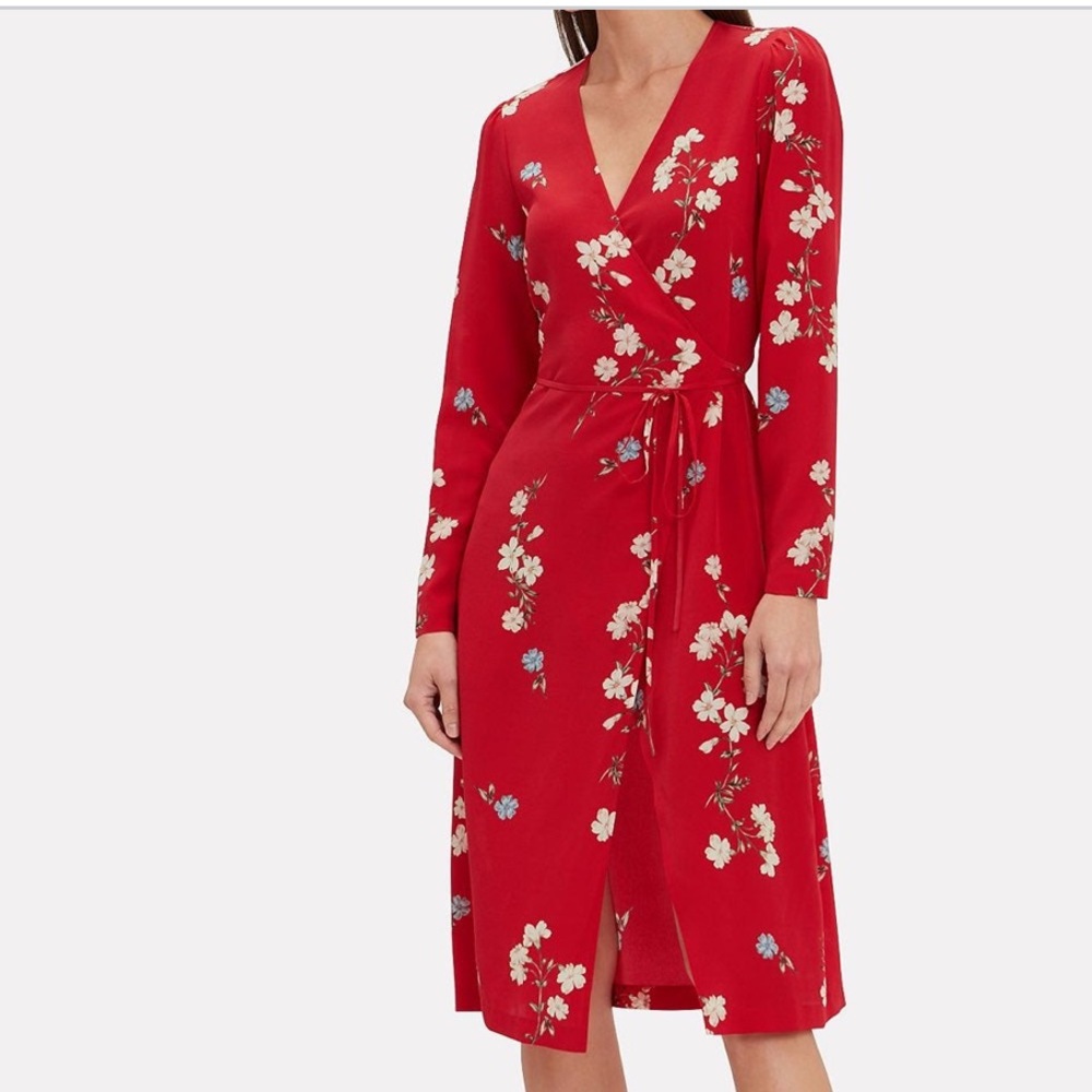 Intermix Ottavia Red Silk Dress